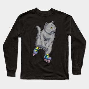 British Shorthair Inline skating Roller skates Long Sleeve T-Shirt